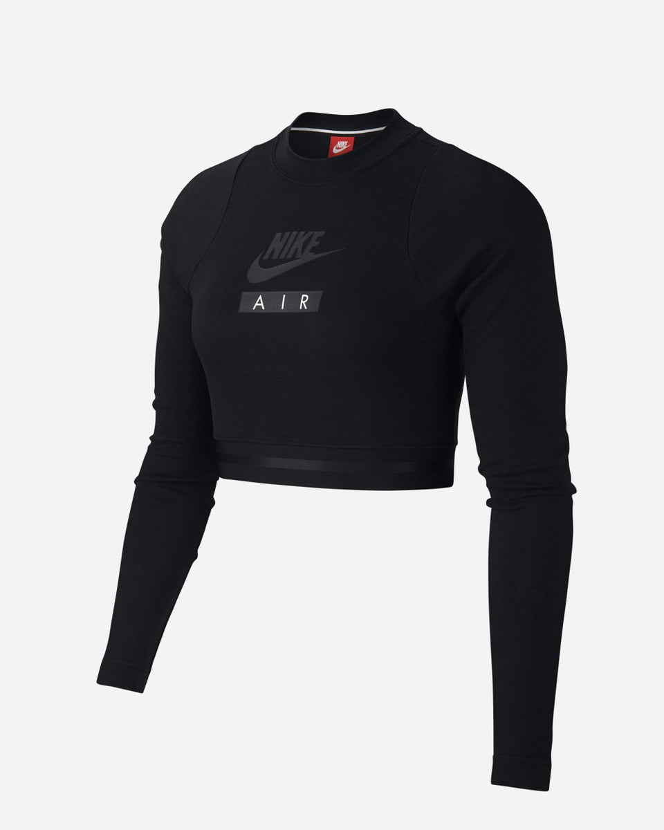 nike long sleeve crop top black