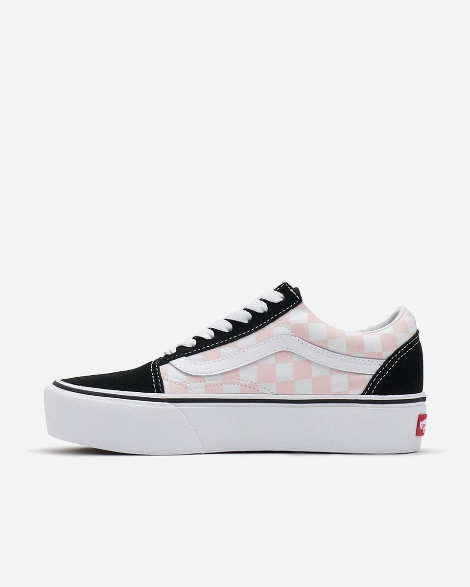 Pink checkerboard platform vans Clearance