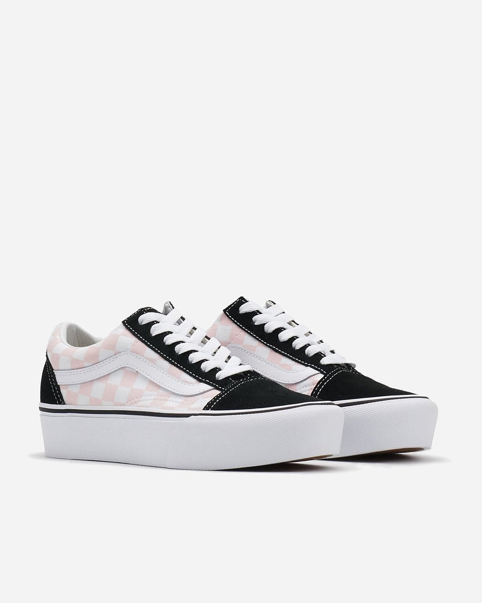 Pink checkerboard platform vans Clearance
