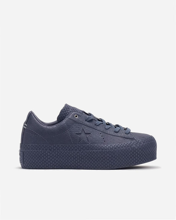 Converse One Star Platform Reptile Leather Light Carbon Womens Sneaker 559901