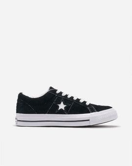 Converse One Star Premium Suede Black Womens Sneaker 158369