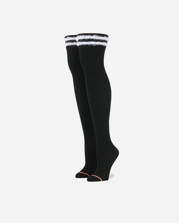 Stance Fenty Fur Tale Knee Hi Sock Black Womens Sneaker W832D17FUR