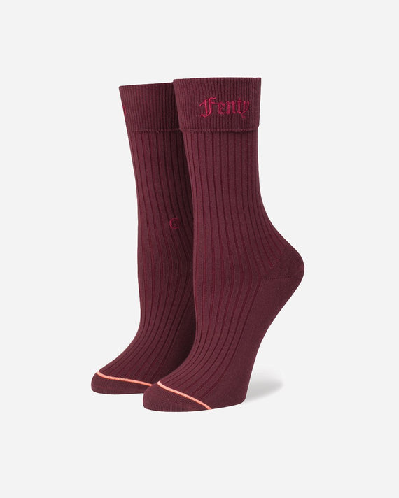 Stance Fenty Prep Sock Burgundy Womens Sneaker W425D17FEN