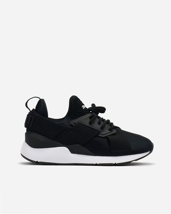 Puma Muse Satin Black/White Womens Sneaker 36553403