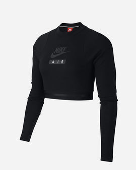Nike Long Sleeve Crop Air Top Black 893070-010 Womens Top