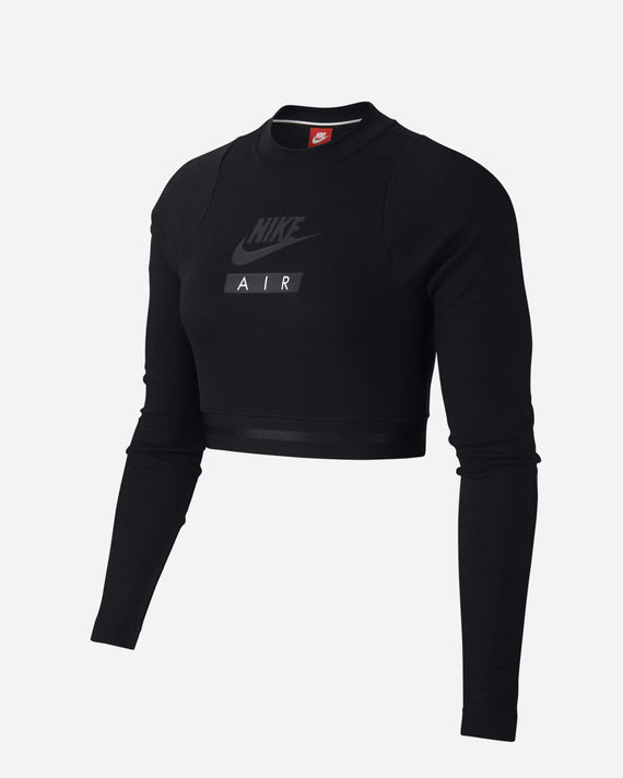 Nike Long Sleeve Crop Air Top Black 893070-010 Womens Top