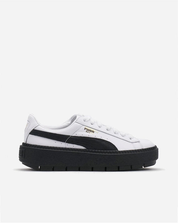Puma Basket Platform Trace White/Black Womens Sneaker 36610902