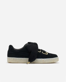 Puma Suede Heart Fabulous Black Womens Sneaker 36556101