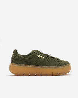 Puma Suede Platform Trace Olive/Night Womens Sneaker 36583003